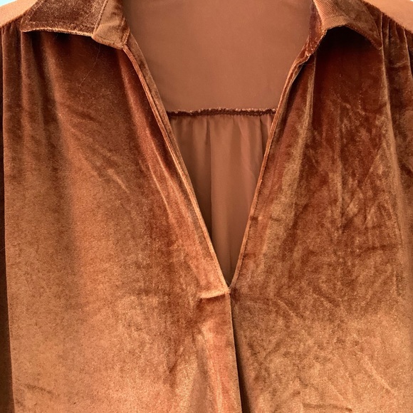 Velvet Stretch Tunic Dress Copper Size 2-4 - Picture 3 of 4